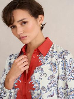 Hobbs Mariella Paisley Print Shirt, Cream/Multi - view 2, Cream/Multi