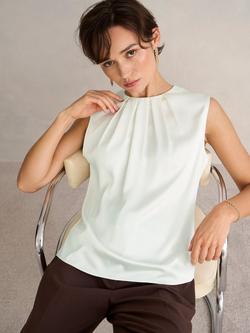 Hobbs Rosanne Lustre Sleeveless Top, Ivory, Ivory