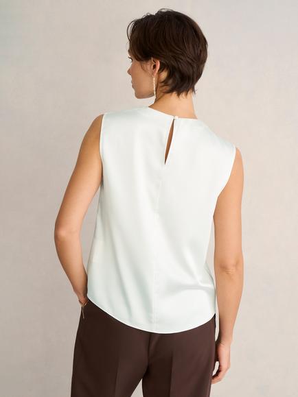 Hobbs Rosanne Lustre Sleeveless Top, Ivory - view 2, Ivory