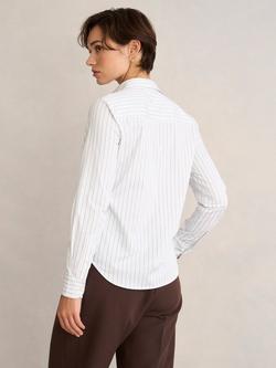 Hobbs Viola Stripe Shirt, White/Blue - view 2, White/Blue