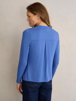 Hobbs Tiana Pleat Front Top, Thistle Blue - view 2, Thistle Blue