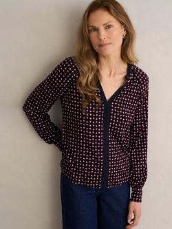 Hobbs Zelia Geometric Top, Navy/Multi, Navy/Multi