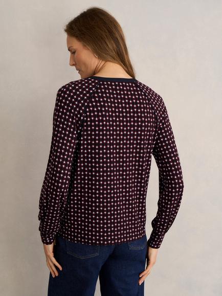 Hobbs Zelia Geometric Top, Navy/Multi - view 2, Navy/Multi