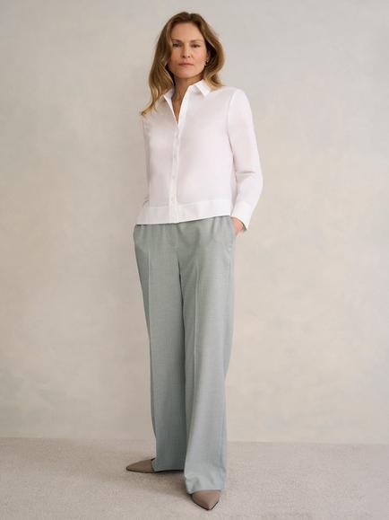 Hobbs Ellie Houndstooth Wide Leg Trousers, Camel/Multi, Camel/Multi