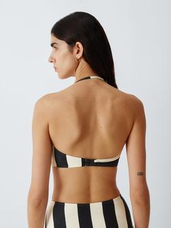 John Lewis Bandeau Bikini Top, Mono Stripe - view 2, Mono Stripe