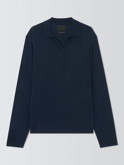 John Lewis Merino Wool Blend Polo Shirt, Navy
