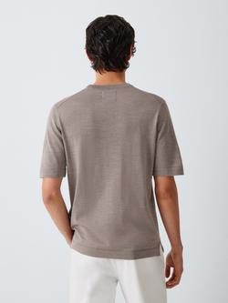 J.Lewis Merino Wool Blend Knit T-Shirt, Light Brown - view 2, Light Brown