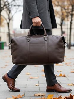 totes Leather Weekender Bag - view 2, Brown
