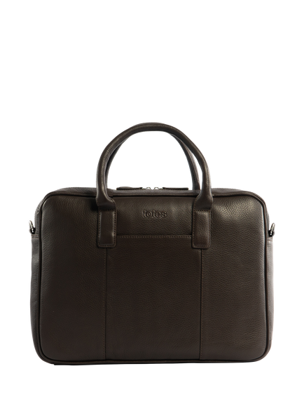 totes Leather Laptop Bag, Brown