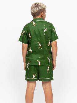 Minijammies Kids' Charlie Cotton Modal Blend Tennis Print Short Pyjama Set, Green - view 2, Green