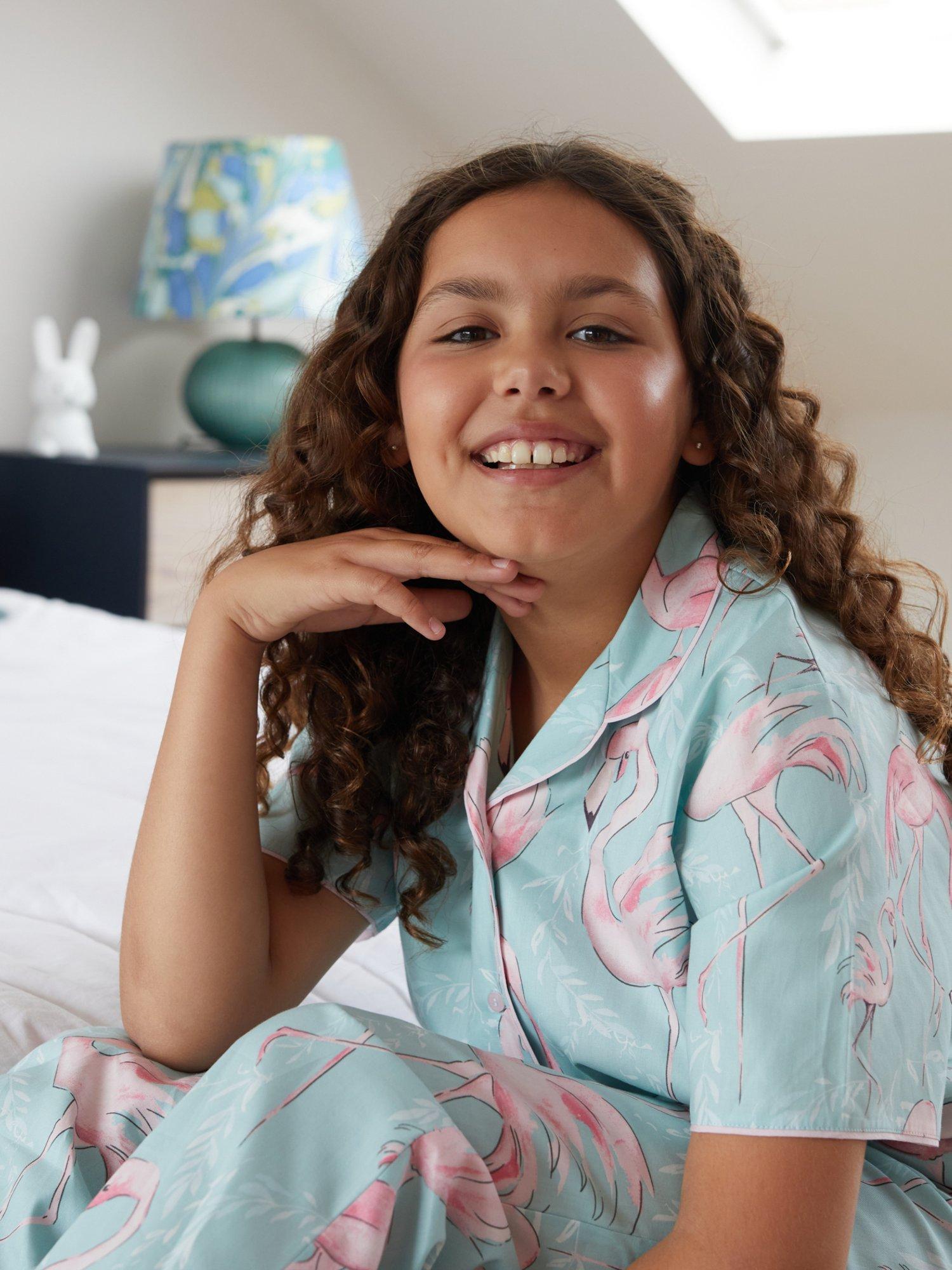 Minijammies Kids' Francesca Cotton Modal Blend Flamingo Print Short ...