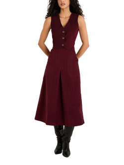 Raishma Milan Corduroy Skirt, Burgundy, Burgundy