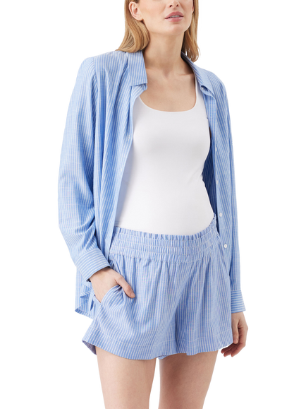 Ripe Abby Stripe Maternity Shirt, Blue/White, Blue/White