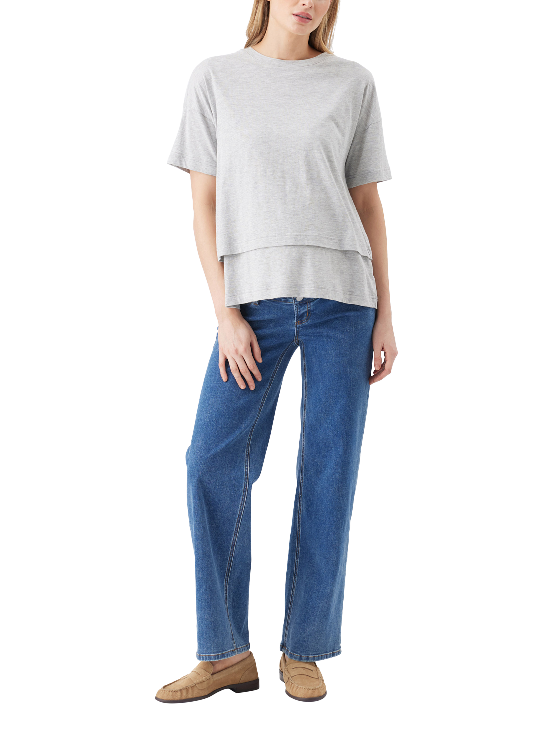 Product image 1 of 6, which shows Ripe Claud Nursing T-Shirt, Grey Marl, XS