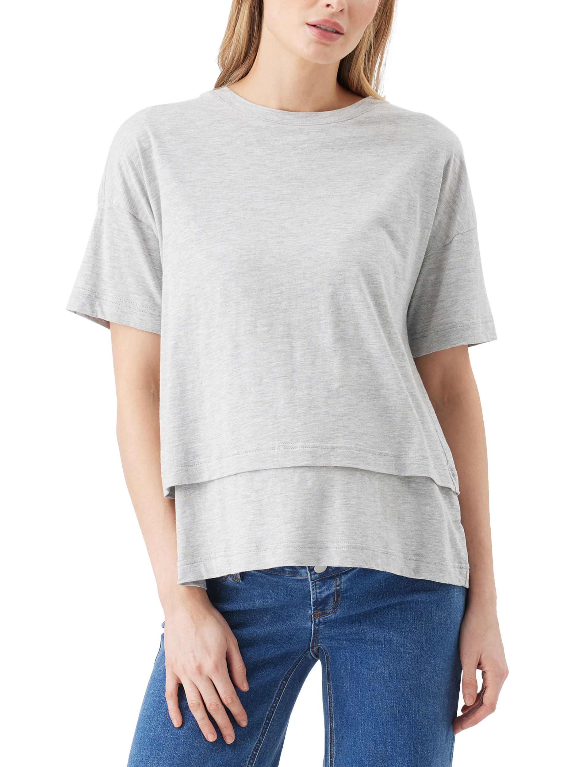 Product image 2 of 6, which shows Ripe Claud Nursing T-Shirt, Grey Marl, XS