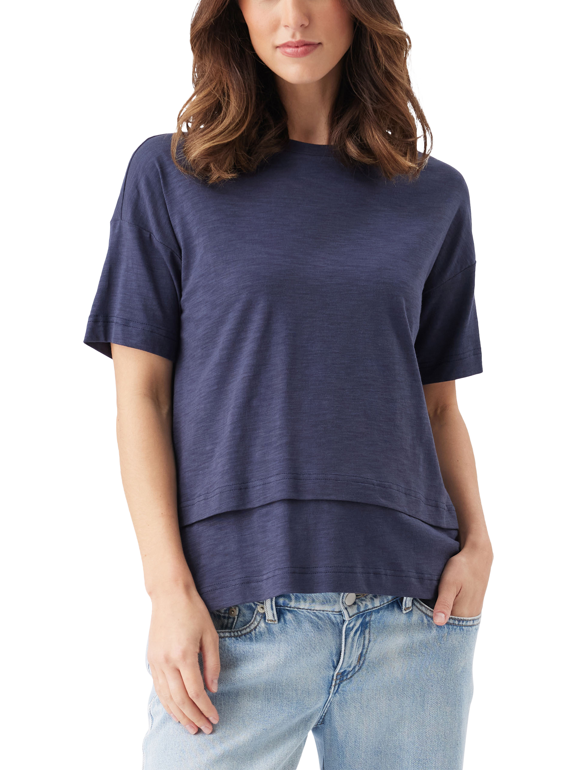 Product image 2 of 7, which shows Ripe Claud Nursing T-Shirt, Indigo, XS