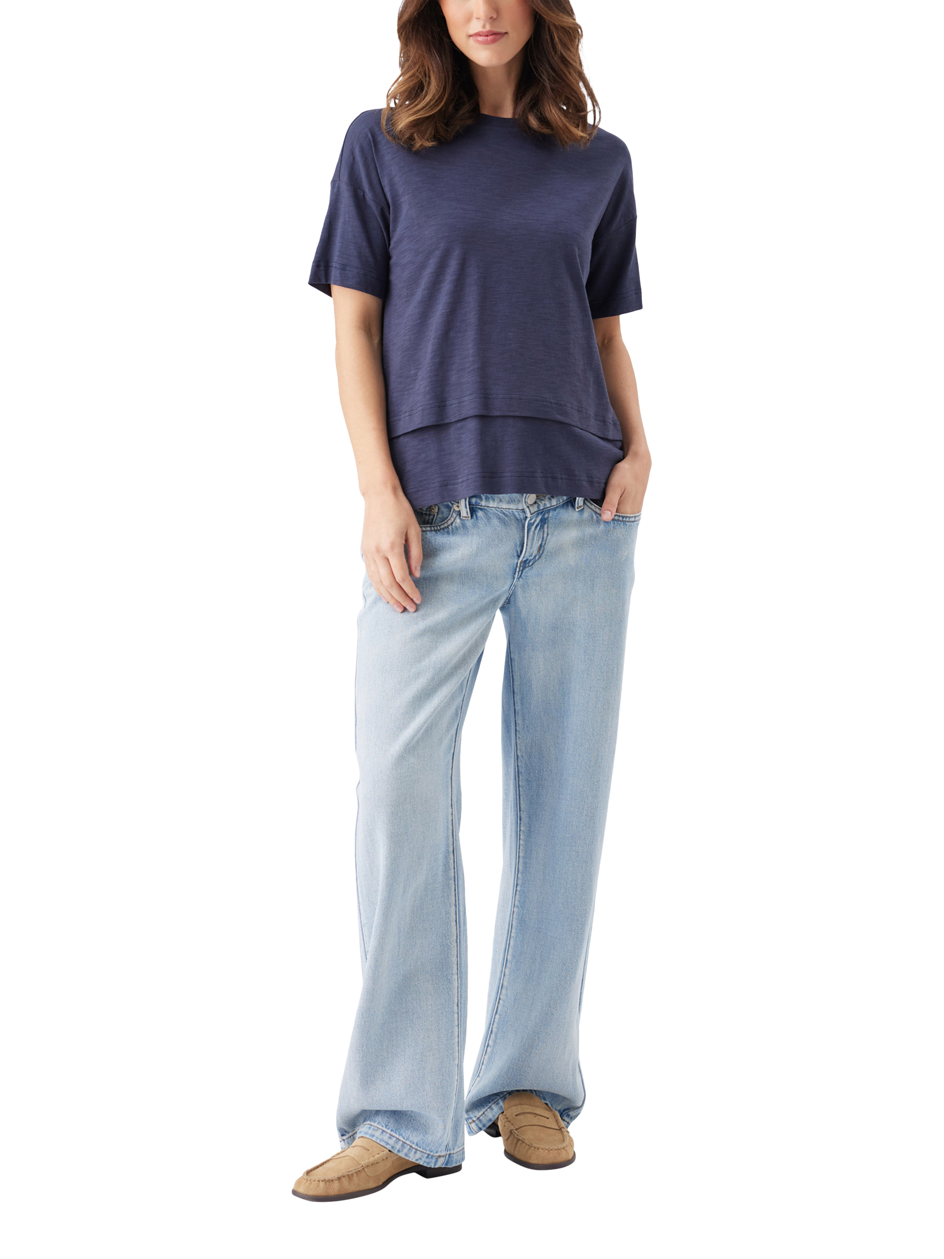 Product image 6 of 7, which shows Ripe Claud Nursing T-Shirt, Indigo, XS