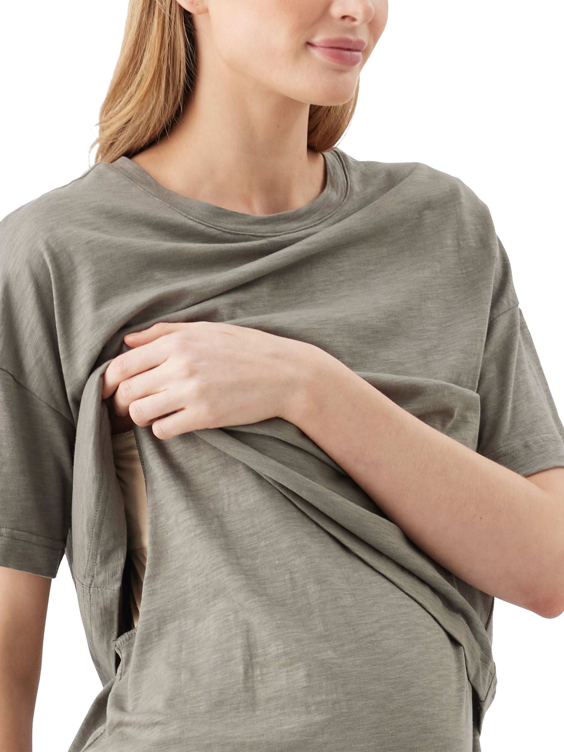 Product image 3 of 5, which shows Ripe Claud Nursing T-Shirt, Moss, XS