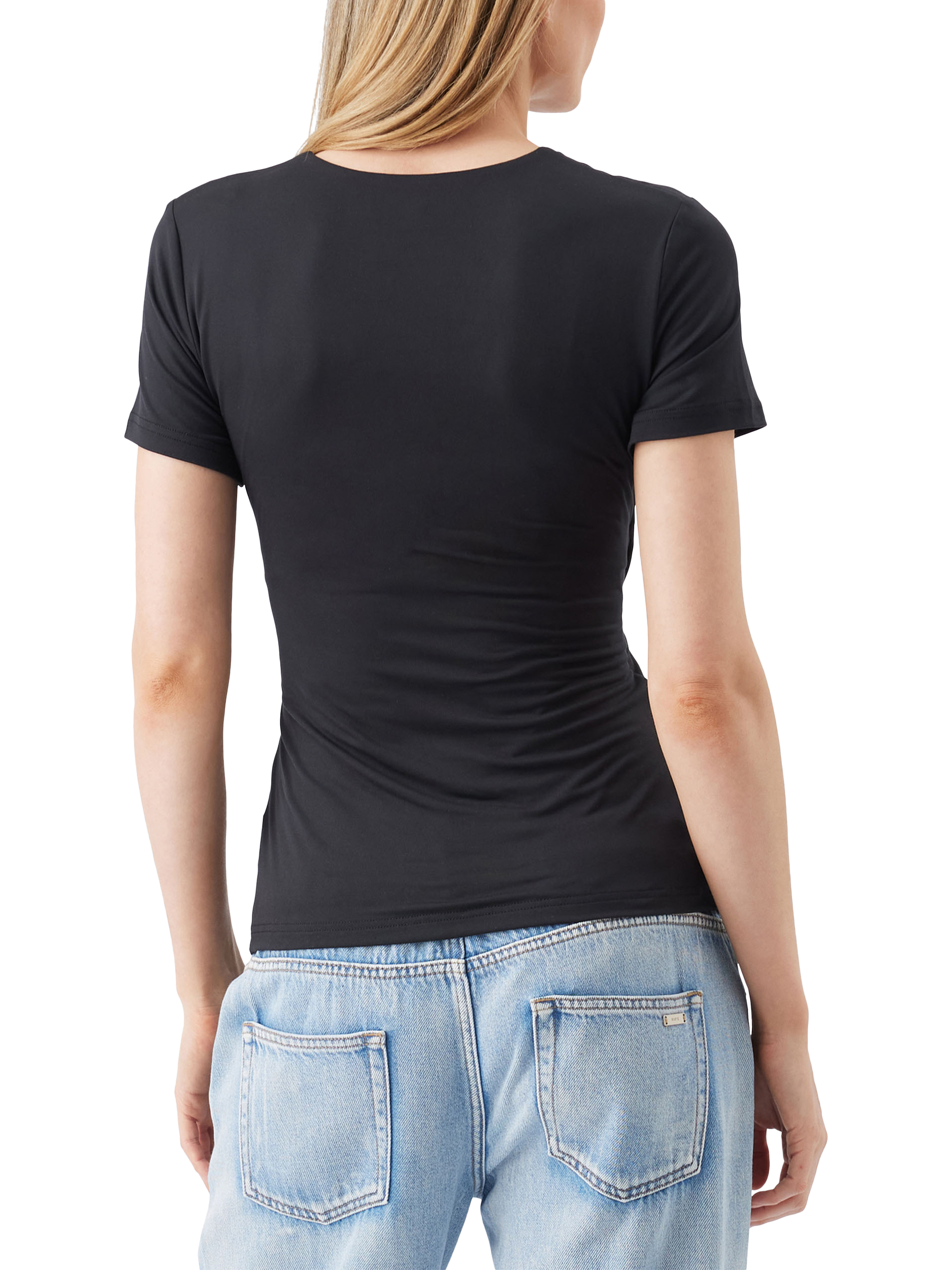 Product image 4 of 6, which shows Ripe Luxe Knit Embrace Nursing T-Shirt, Black, XS