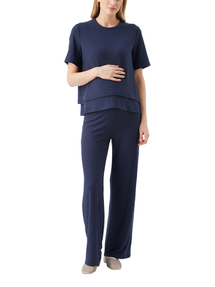 Ripe Mike Ribbed Nursing Top, Navy, Navy