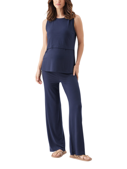 Ripe Peter Rib Maternity & Nursing Tank Top, Navy, Navy
