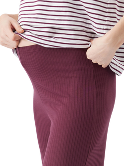 Ripe Cindy Ribbed Maternity Trousers, Black - view 2, Maroon