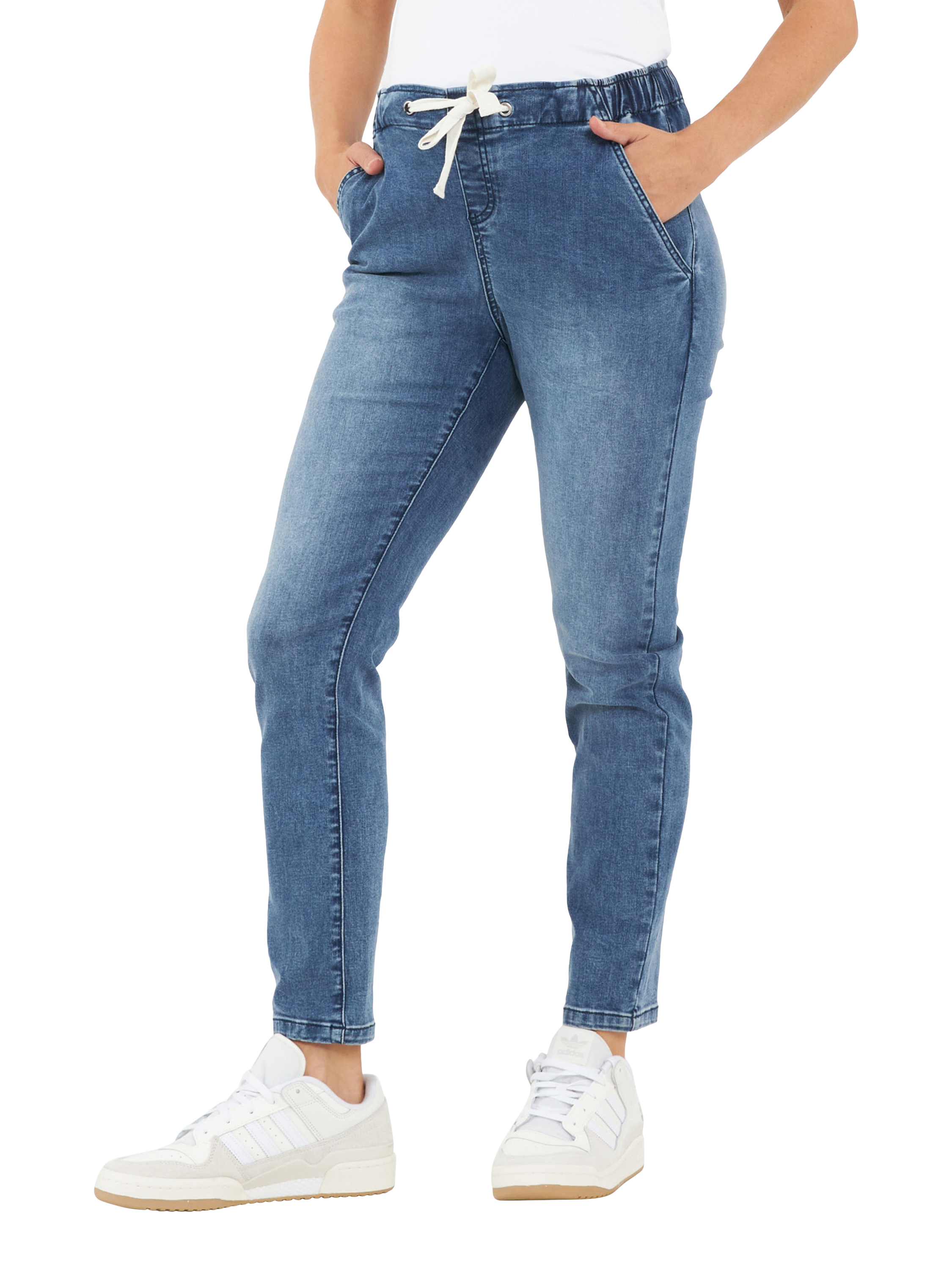 Product image 2 of 6, which shows Ripe Denim Maternity Joggers, Blue, XS