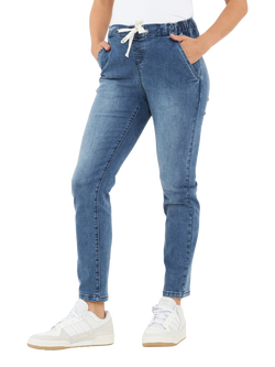 Ripe Denim Maternity Joggers, Blue - view 2, Blue