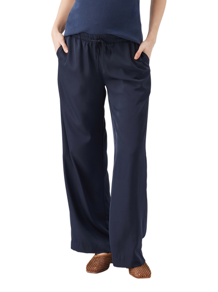 Ripe Tamara Satin Pull-On Maternity Trousers, Midnight - view 2, Midnight