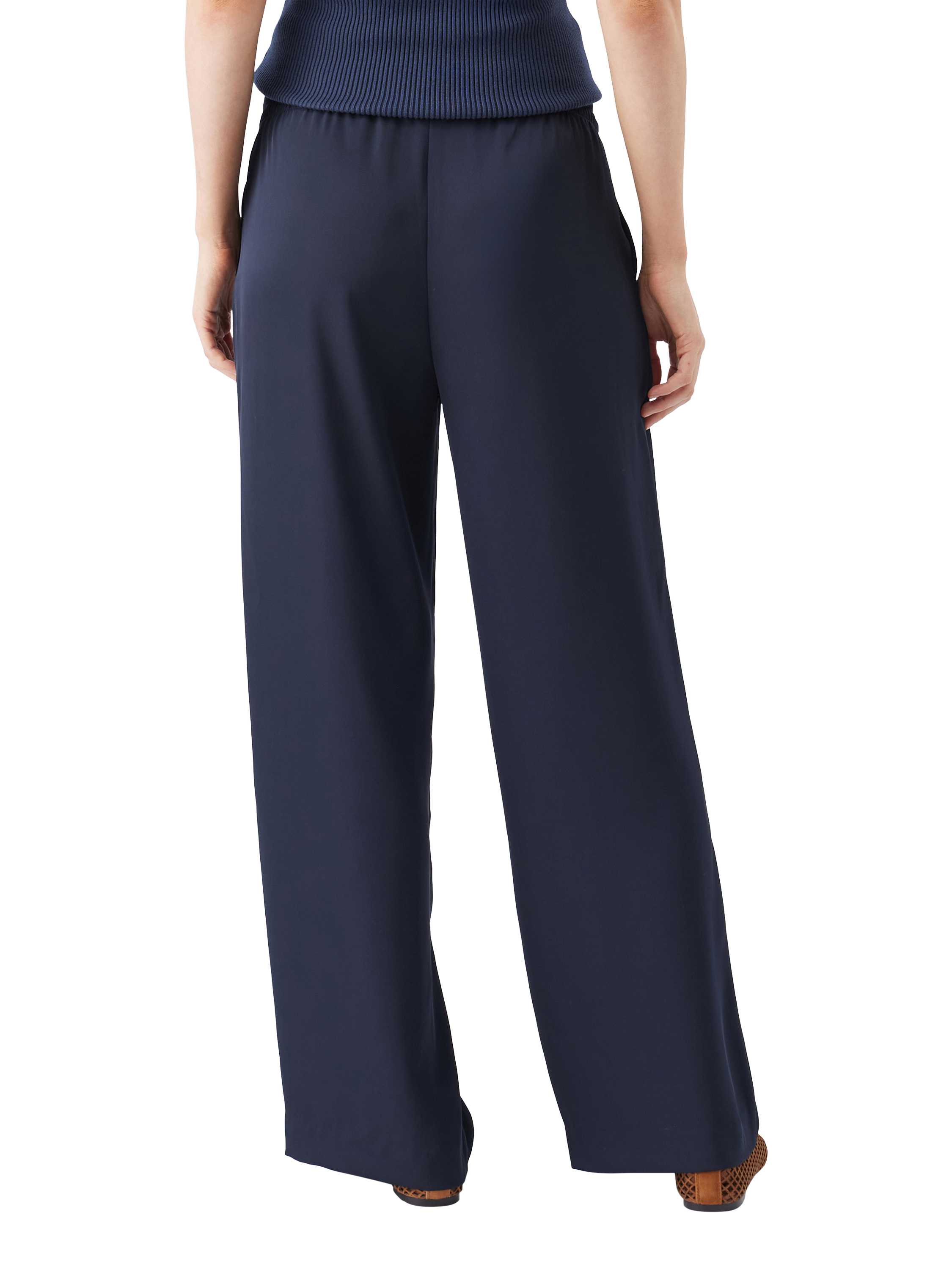 Product image 4 of 7, which shows Ripe Tamara Satin Pull-On Maternity Trousers, Midnight, XS