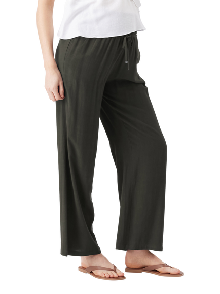 Ripe Wide Leg Maternity Trousers, Olive - view 2, Olive