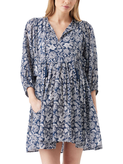 Ripe Cali Floral Nursing Dress, Ink/White - view 2, Ink/White