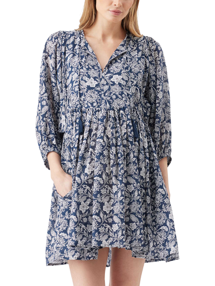 Ripe Cali Floral Nursing Dress, Ink/White - view 2, Ink/White