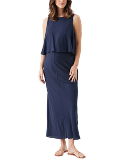 Ripe Lena Linen Rich Nursing Dress, Navy, Navy