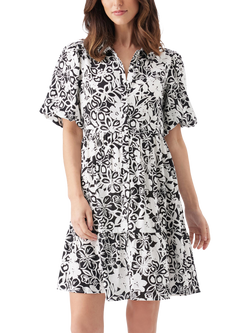 Ripe Nahla Floral Linen Rich Nursing Dress, Black/White - view 2, Black/White