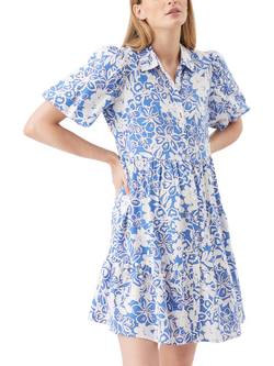 Ripe Nahla Linen Blend Maternity & Nursing Dress, Royal/White - view 2, Royal/White