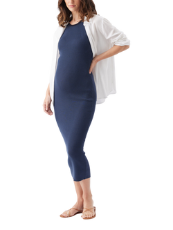 Noa Rib Knit Nursing Dress, Indigo/Navy, Indigo/Navy