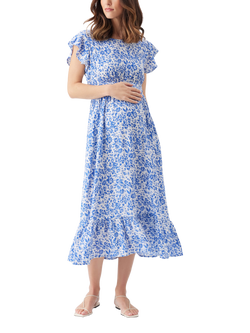 Ripe Pippa Cut Out Maternity Dress, Royal/White, Royal/White