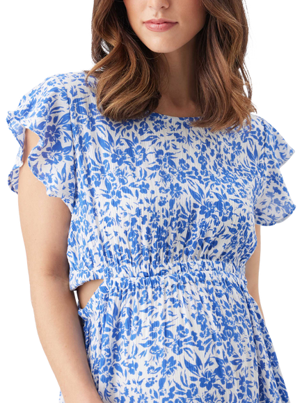 Ripe Pippa Cut Out Maternity Dress, Royal/White - view 2, Royal/White