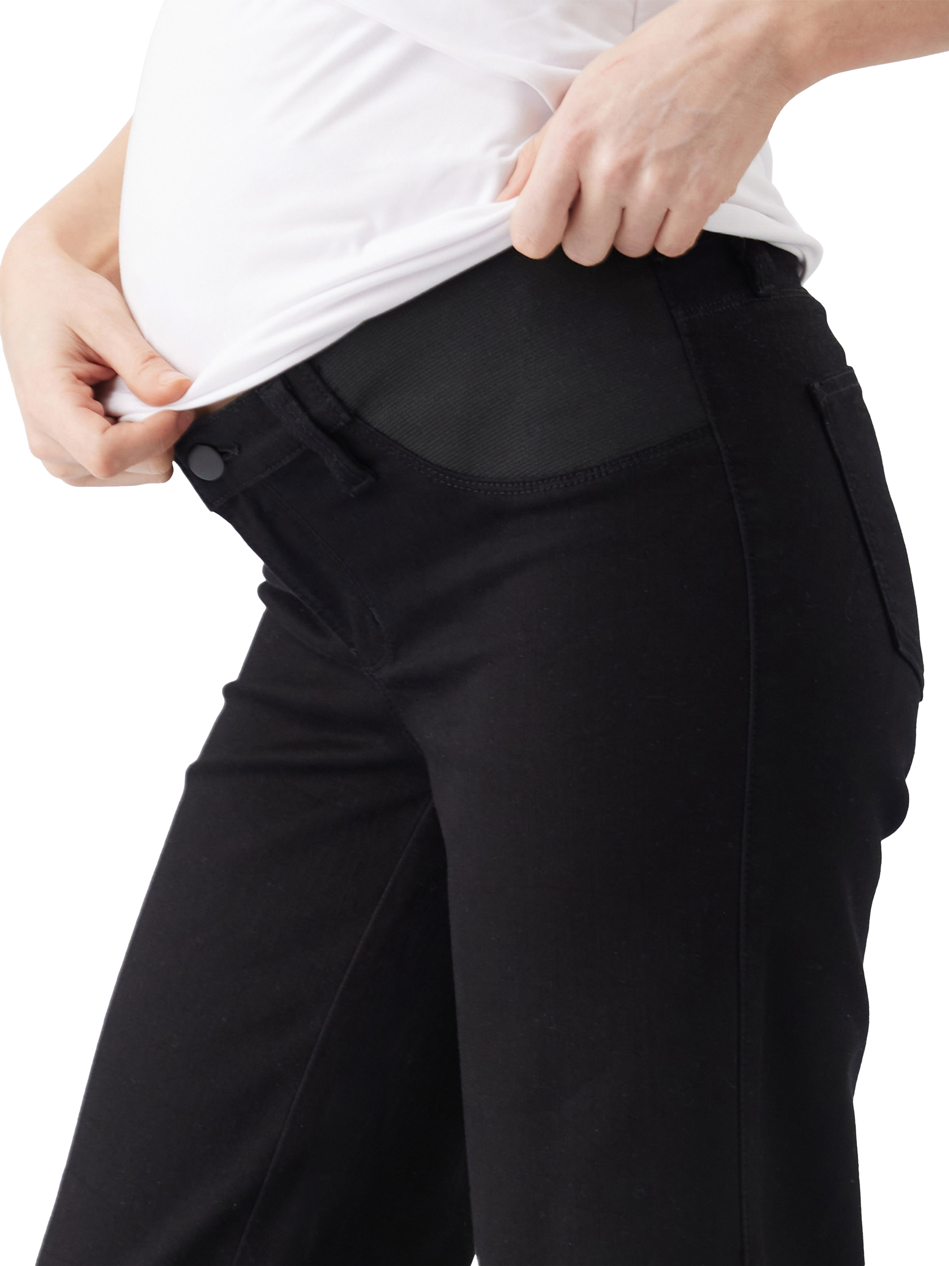 Product image 2 of 6, which shows Ripe Kyle Wide Leg Maternity Jeans, Black, XS