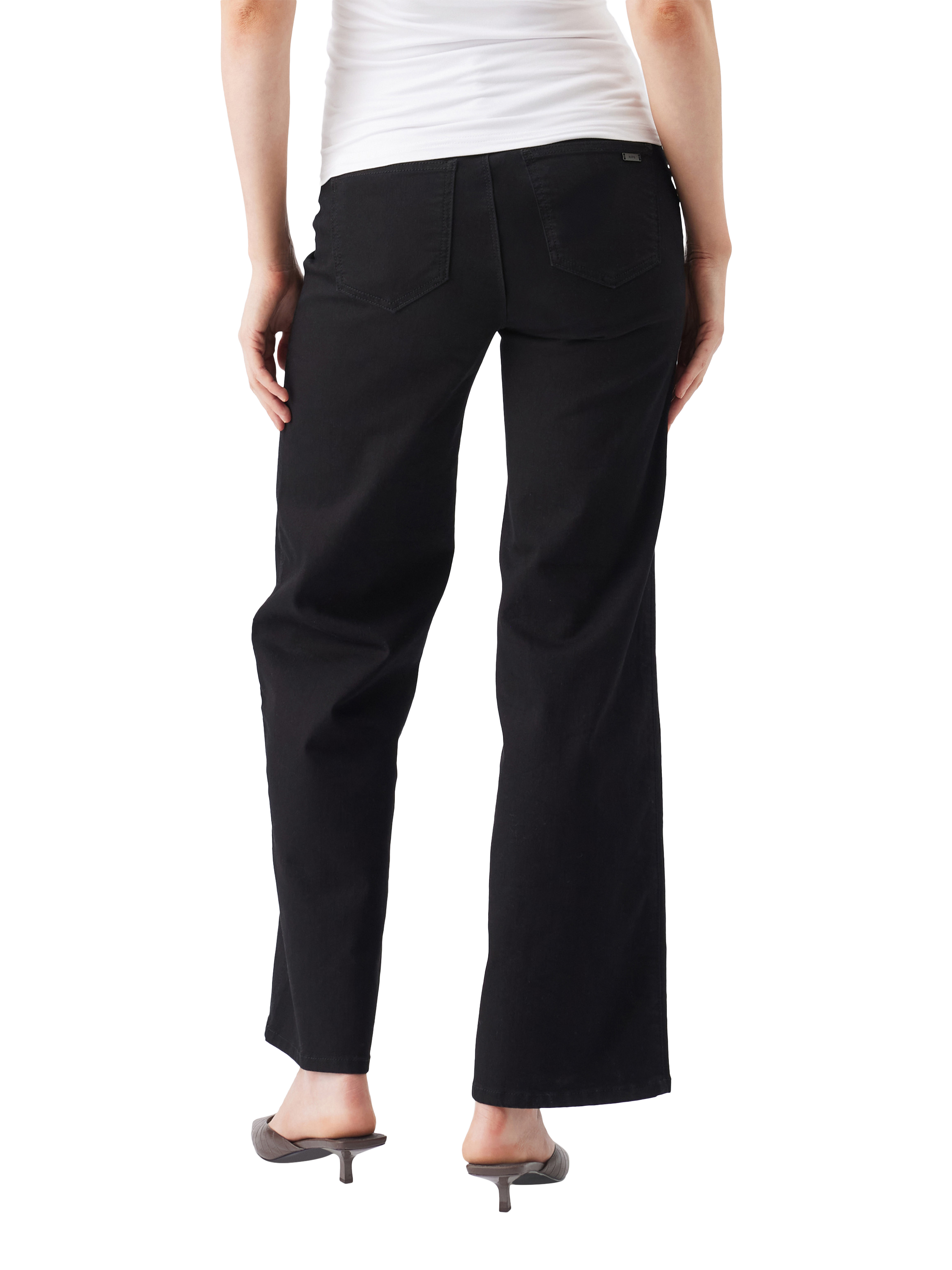 Product image 4 of 6, which shows Ripe Kyle Wide Leg Maternity Jeans, Black, XS