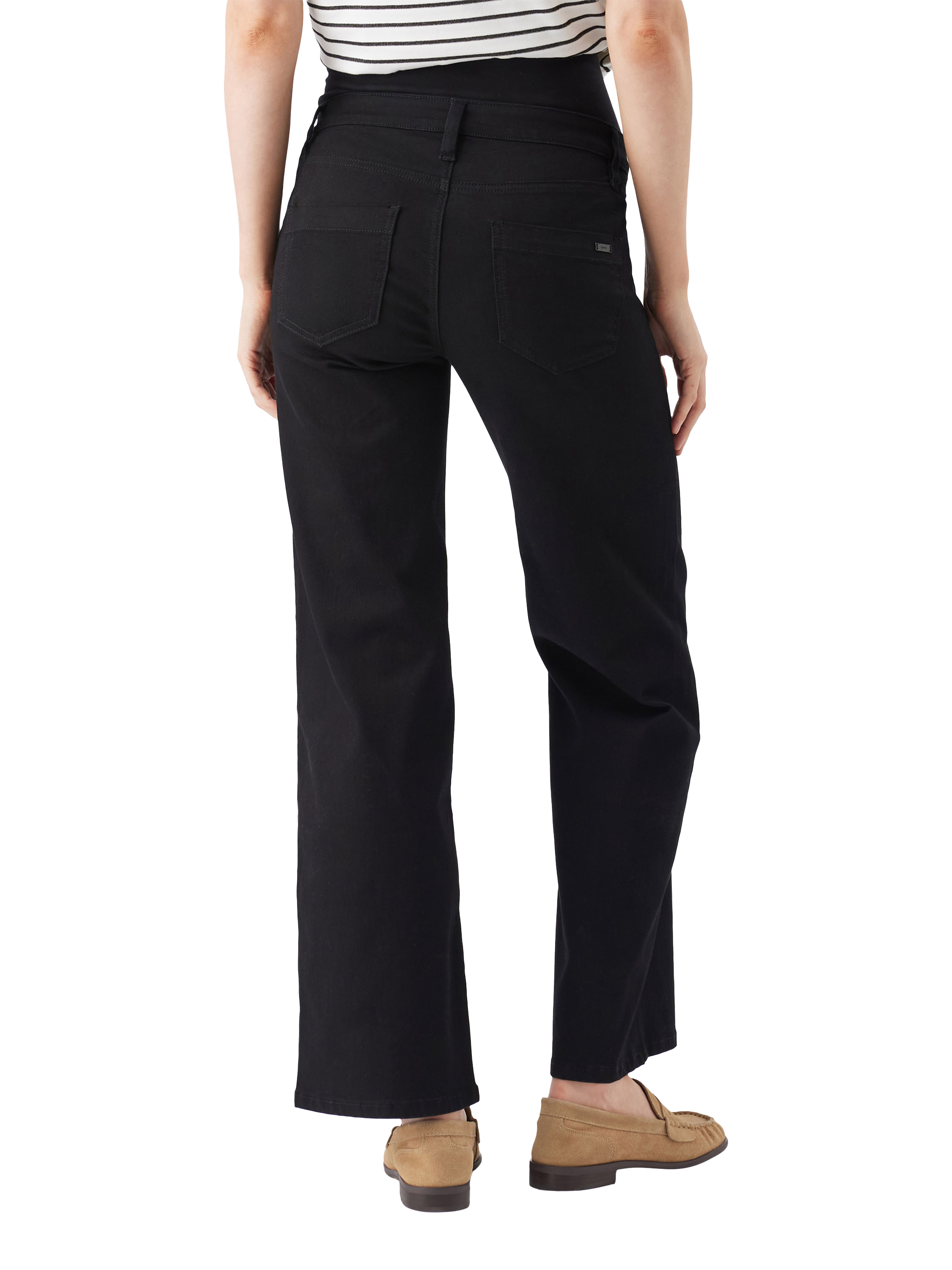 Product image 4 of 5, which shows Ripe Miller Wide Leg Maternity Jeans, Black, XS