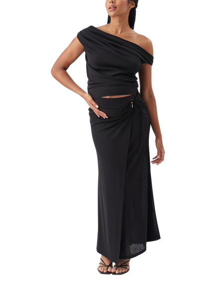 Ripe Rhi Mock Wrap Maternity Skirt, Black, Black