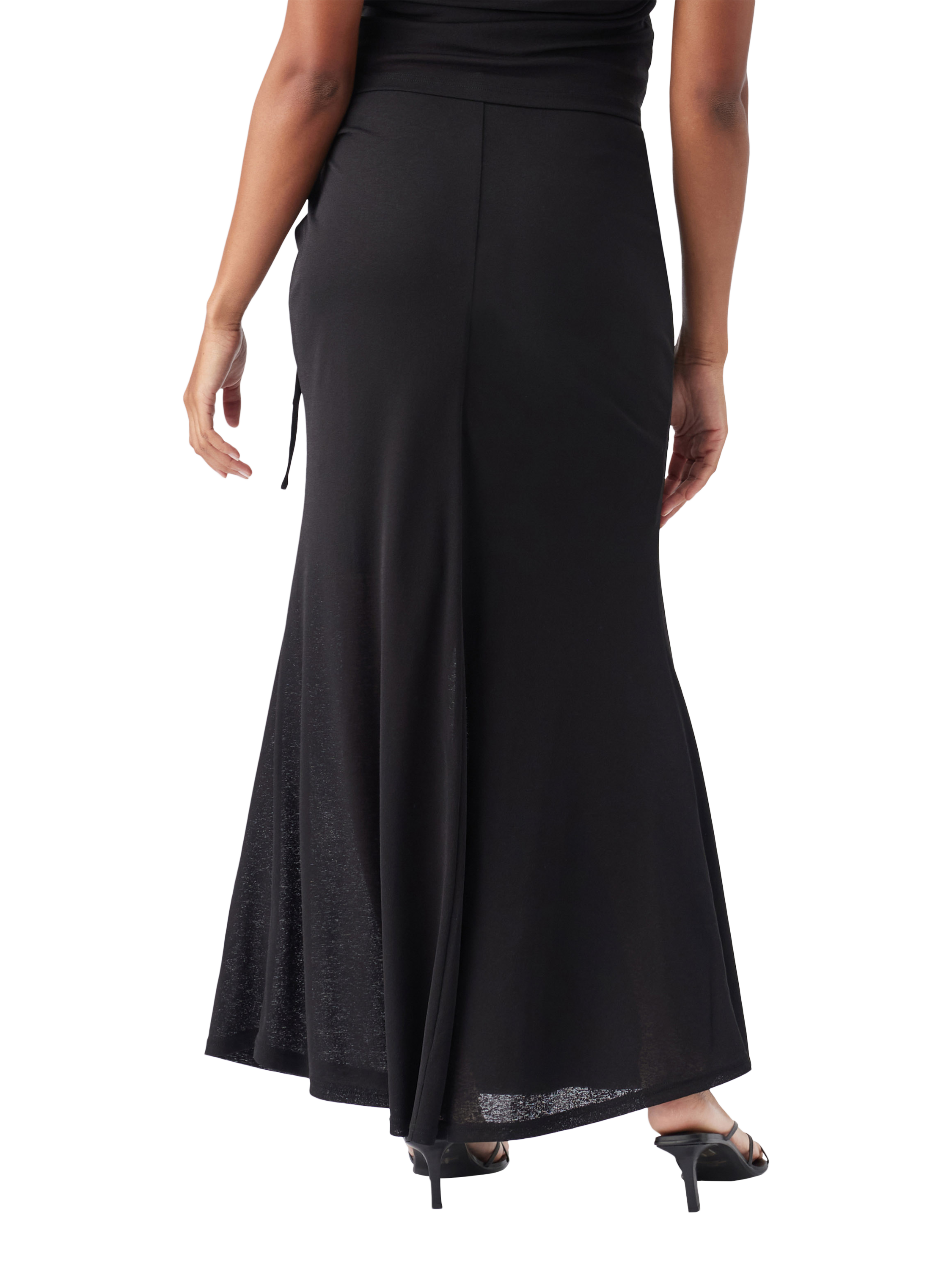 Product image 4 of 6, which shows Ripe Rhi Mock Wrap Maternity Skirt, Black, XS