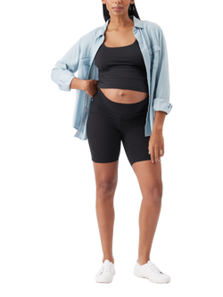 Ripe Jersey Cycling Maternity Shorts, Black, Black