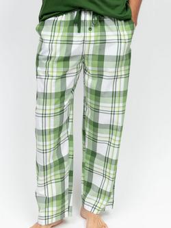 Cyberjammies Charlie Cotton Check Pyjama Bottoms, Green, Green
