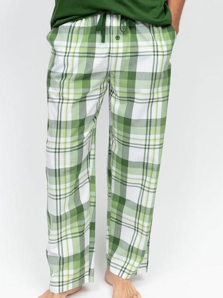 Cyberjammies Charlie Cotton Check Pyjama Bottoms, Green, Green