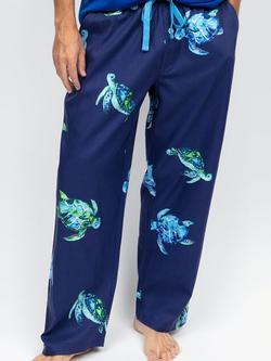 Cyberjammies Ashley Turtle Print Pyjama Bottoms, Navy, Navy