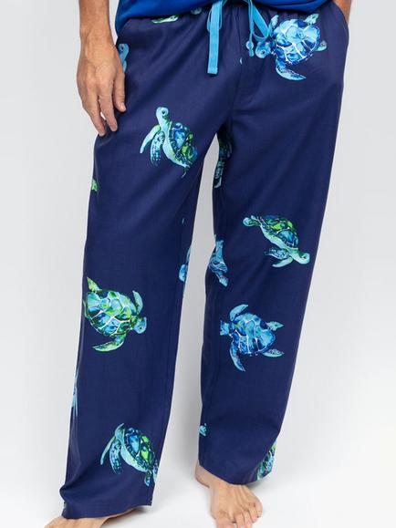 Cyberjammies Ashley Turtle Print Pyjama Bottoms, Navy, Navy