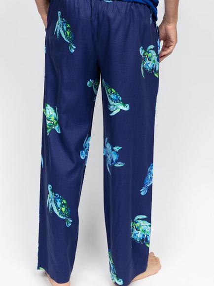 Cyberjammies Ashley Turtle Print Pyjama Bottoms, Navy - view 2, Navy